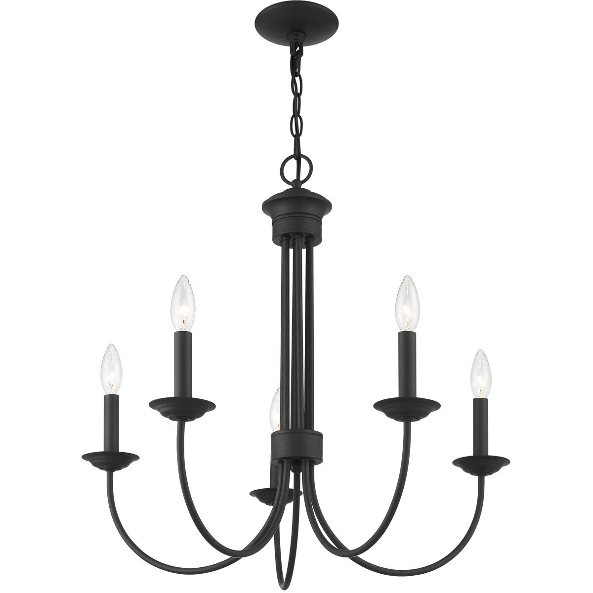 Estate 5 Light 25 inch Black Chandelier Ceiling Light