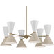 Phix LED 38.75 inch Champagne Bronze with Greige and White Chandelier Ceiling Light