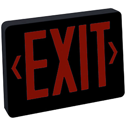 Architectural 1 Light Black Exit / Emergency Ceiling Light in Black / Red
