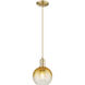 Downtown Urban Brookhaven Globe 1 Light 7.88 inch Champagne Bronze Mini Pendant Ceiling Light in Amber Glass