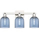 Arcadia Bella 3 Light 24.5 inch Polished Nickel Bath Vanity Light Wall Light in Blue