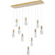 Canada 10 Light 10 inch Brushed Gold Chandelier Ceiling Light