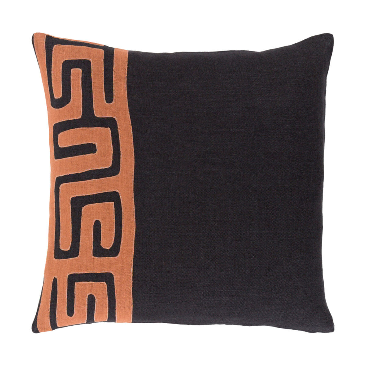 Nairobi 20 X 20 inch Burnt Orange and Black Throw Pillow
