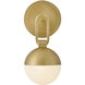 Bowie 1 Light 7.75 inch Lacquered Brass Bath Sconce Wall Light
