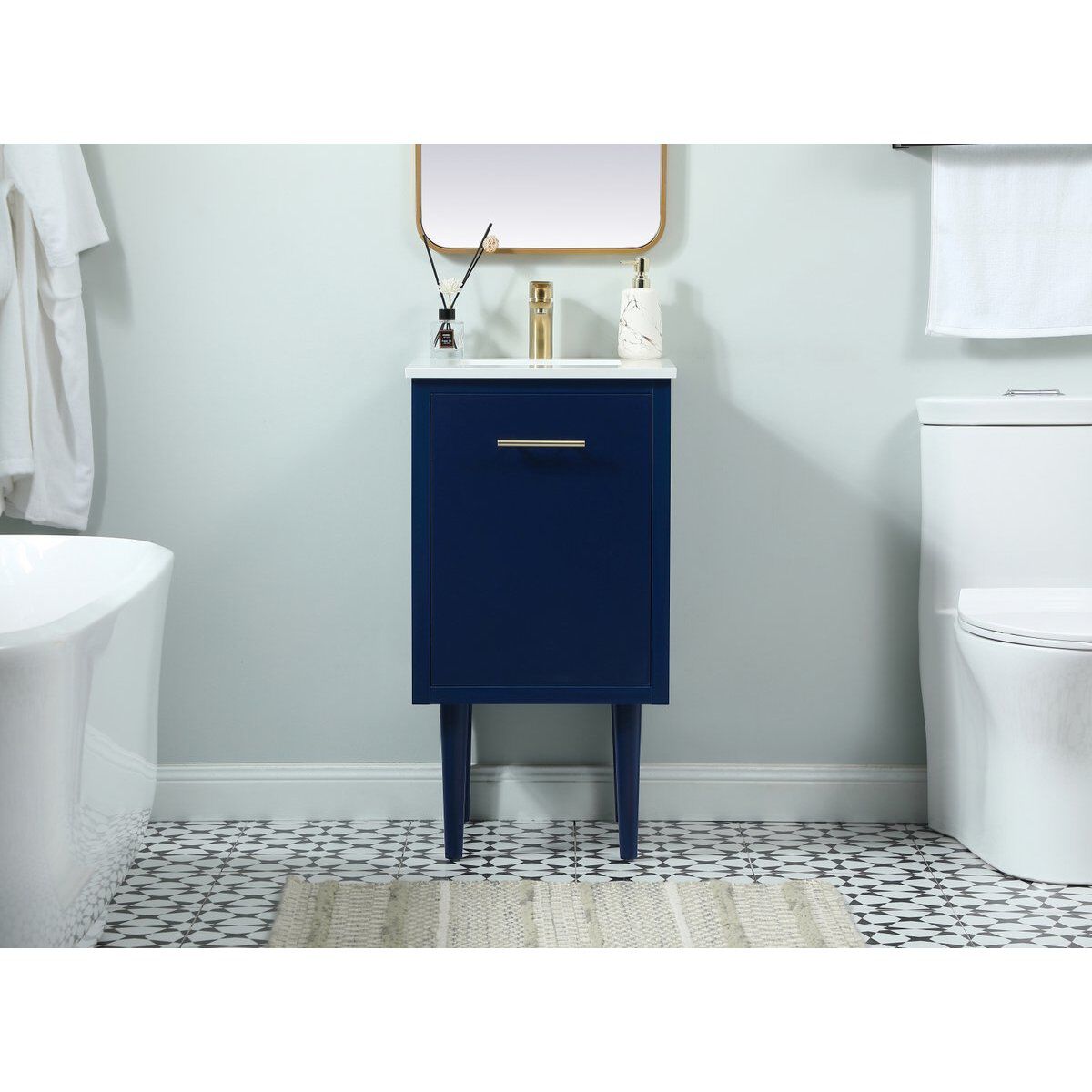 Cyrus 19 X 18 X 33.5 inch Blue Vanity Sink Set