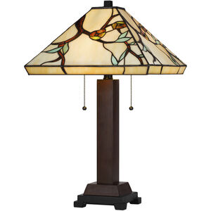 3101 Tiffany 23 inch 60.00 watt Dark Bronze and Wood Table Lamp Portable Light