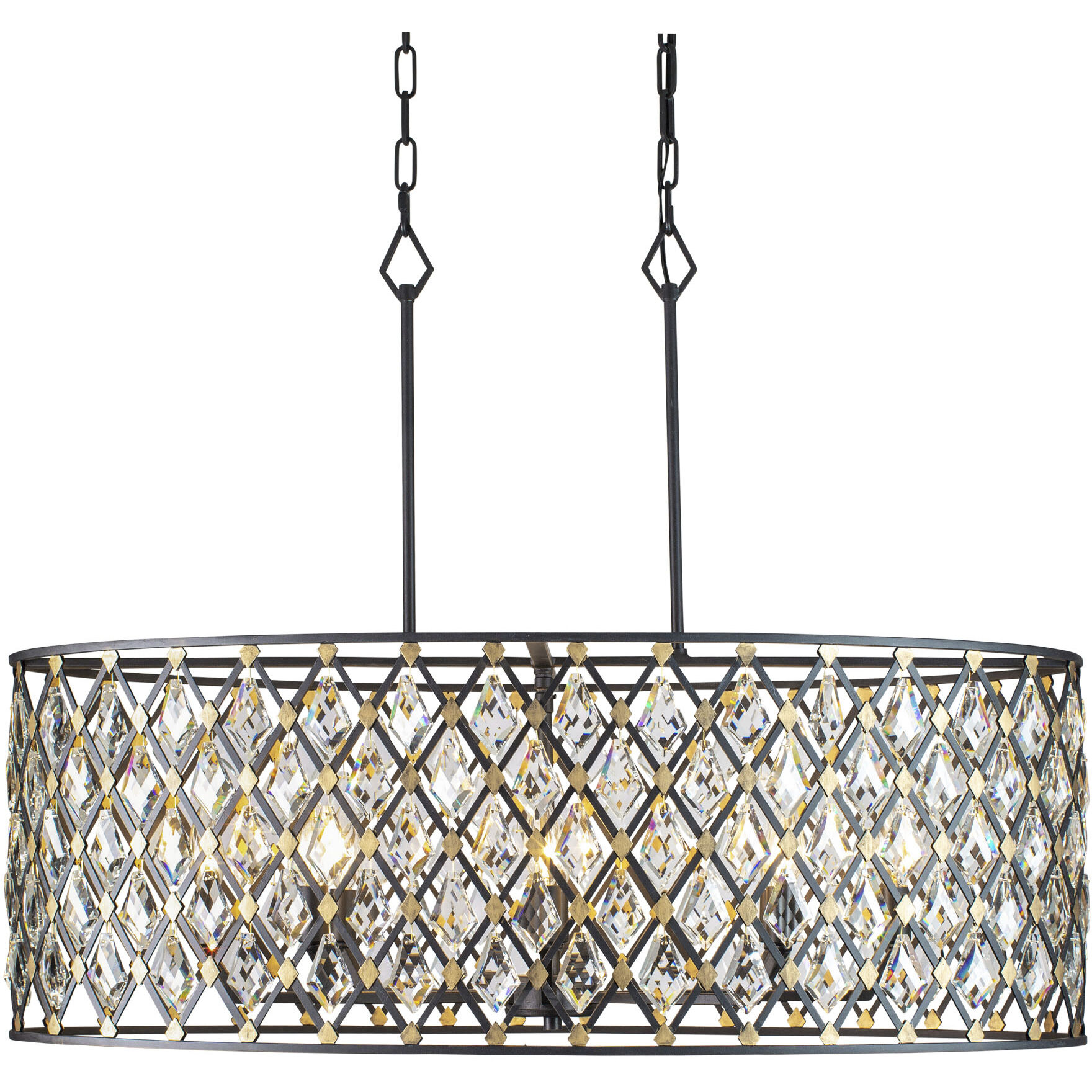 Windsor 8 Light 36 inch Carbon/Havana Gold Pendant Ceiling Light