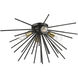 Tribeca 4 Light 25 inch Shiny Black with Polished Brass Accents Flush Mount Ceiling Light, Large