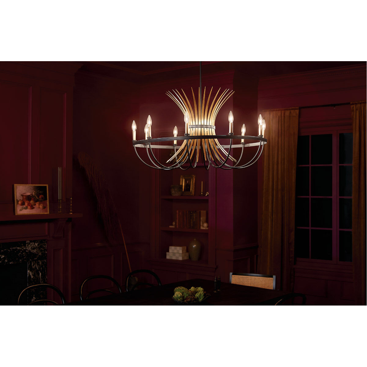 Homestead Baile 9 Light 37 inch Black Chandelier Ceiling Light, Baile