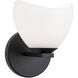 Uptowne 1 Light 6.38 inch Black Bath Vanity Light Wall Light in Black and Opal Glass