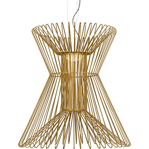 Sean Lavin Syrma Grande LED 35.6 inch Satin Gold Suspension Light Ceiling Light, Integrated LED