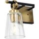 Cassell 2 Light 14.5 inch Vintage Brass Bathroom Vanity Light Wall Light