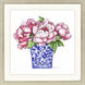Pretty Petals Pink and Blue and Green and White Framed Art