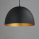 Tova 1 Light 13.5 inch Black and Gold Single Pendant Ceiling Light