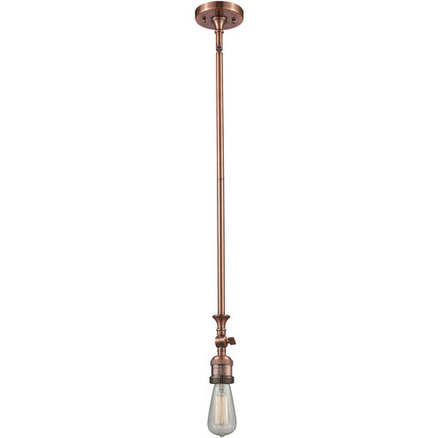 Franklin Restoration Cone LED 8 inch Antique Copper Mini Pendant Ceiling Light in Seedy, Franklin Restoration