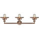 Franklin Restoration Railroad LED 32 inch Antique Copper Bath Vanity Light Wall Light, Franklin Restoration