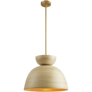 Agave 1 Light 20 inch Natural Bamboo Pendant Ceiling Light