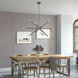 Soho Linear Chandelier Ceiling Light in Scandinavian Gray with Brushed Nickel Accents