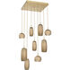 Vessel LED Gilded Brass Multi-Pendant Ceiling Light in Bronze, 2700K LED