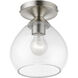 Catania 1 Light 7 inch Brushed Nickel Semi-Flush Ceiling Light