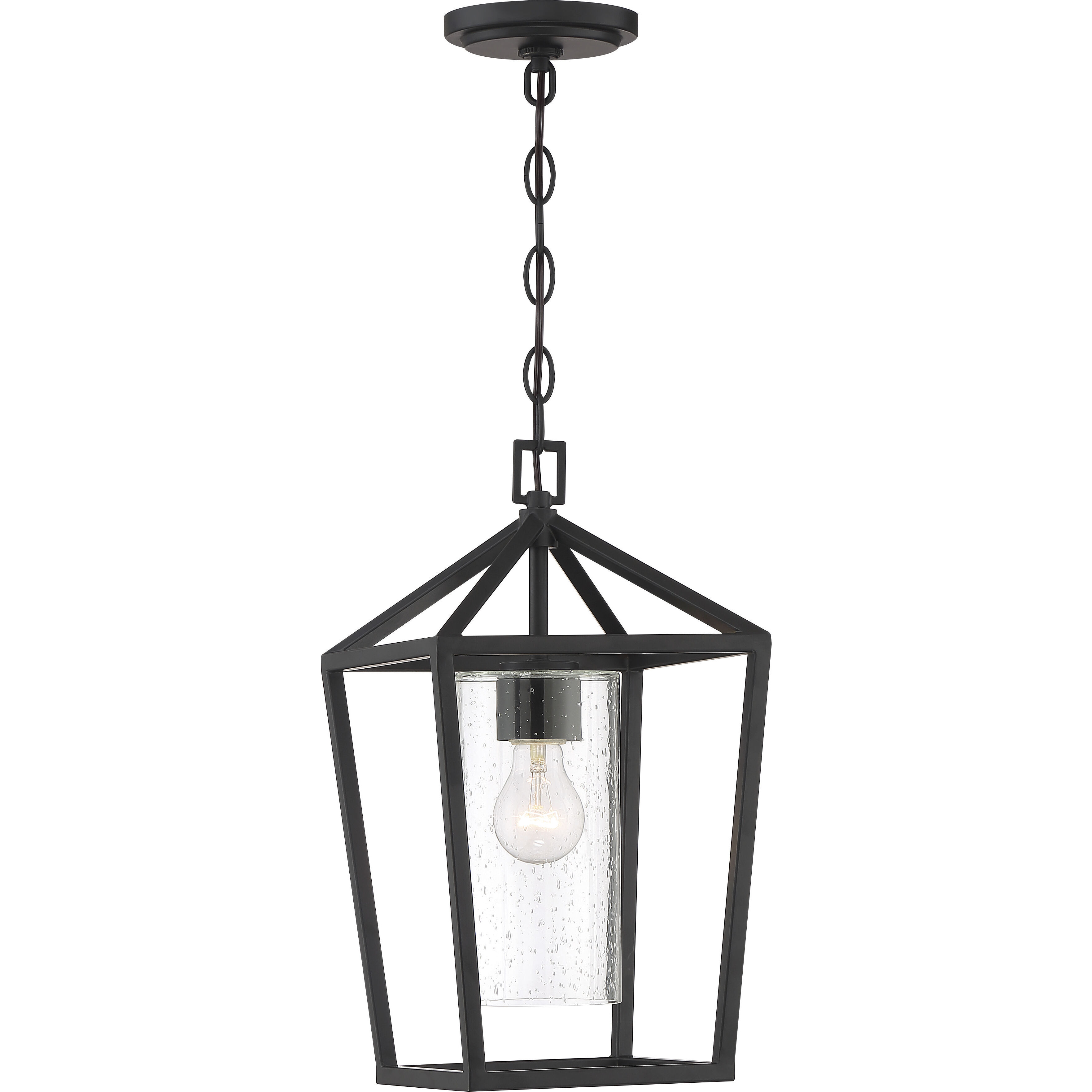 Hopewell 1 Light 9 inch Matte Black Outdoor Hanging Lantern