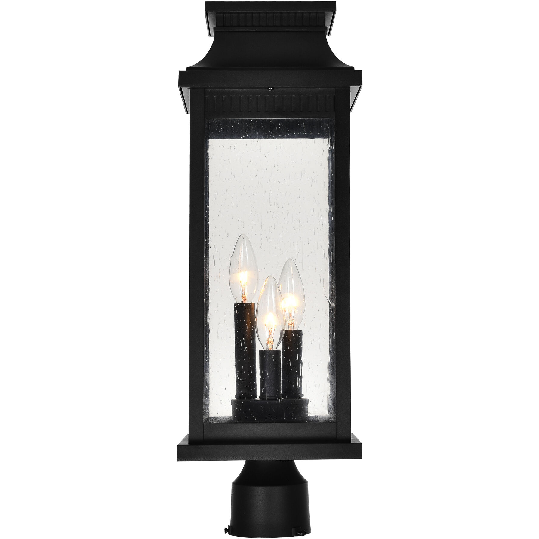 Milford 3 Light 21.5 inch Black Outdoor Lantern Head