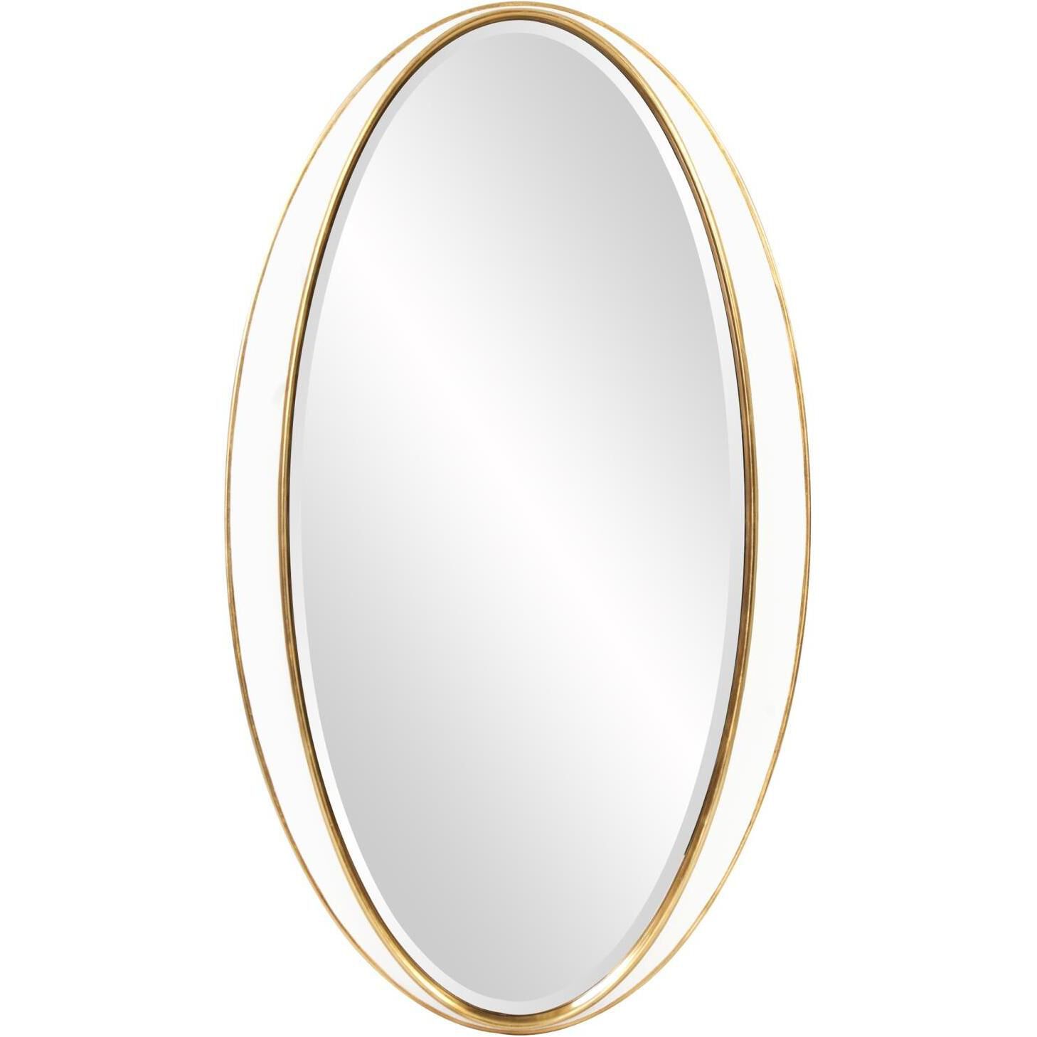 Rania 49 X 28 inch White and Gold Wall Mirror