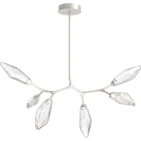 Rock Crystal LED 43.6 inch Beige Silver Linear Pendant Ceiling Light in 3000K LED, Metallic Beige Silver, Chilled Clear, Modern Branch