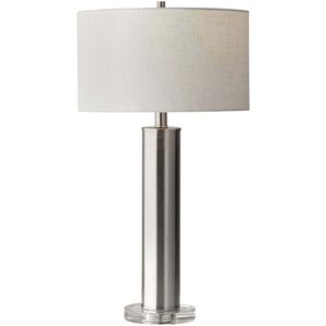Ezra 26 inch 100.00 watt Brushed Steel Table Lamp Portable Light