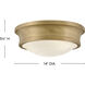 Ellis 3 Light 14 inch Heritage Brass Flush Mount Ceiling Light