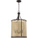 Malaya 4 Light 16.25 inch Aged Bronze Brushed Foyer Ceiling Light