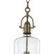 Bar 1 Light 6.5 inch Natural Brass Pendant Ceiling Light