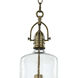 Bar 1 Light 6.5 inch Natural Brass Pendant Ceiling Light