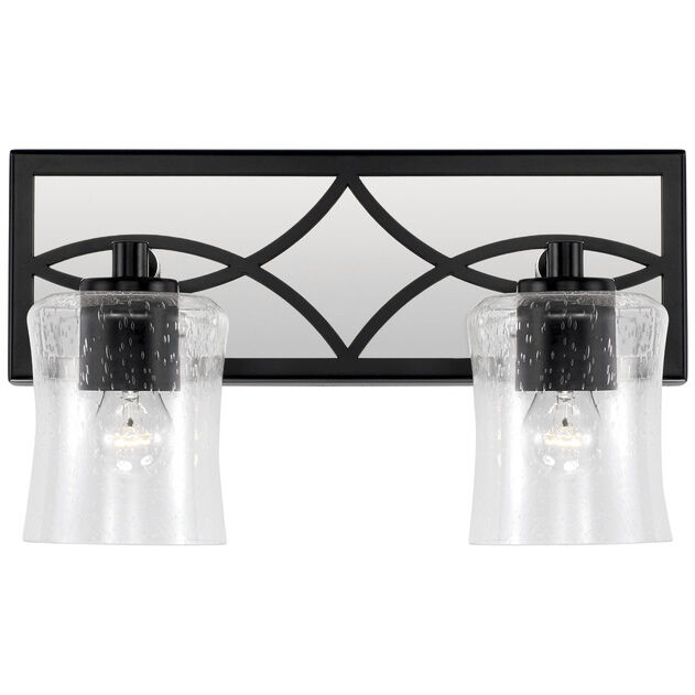 Avery 2 Light 15.25 inch Matte Black Vanity Light Wall Light