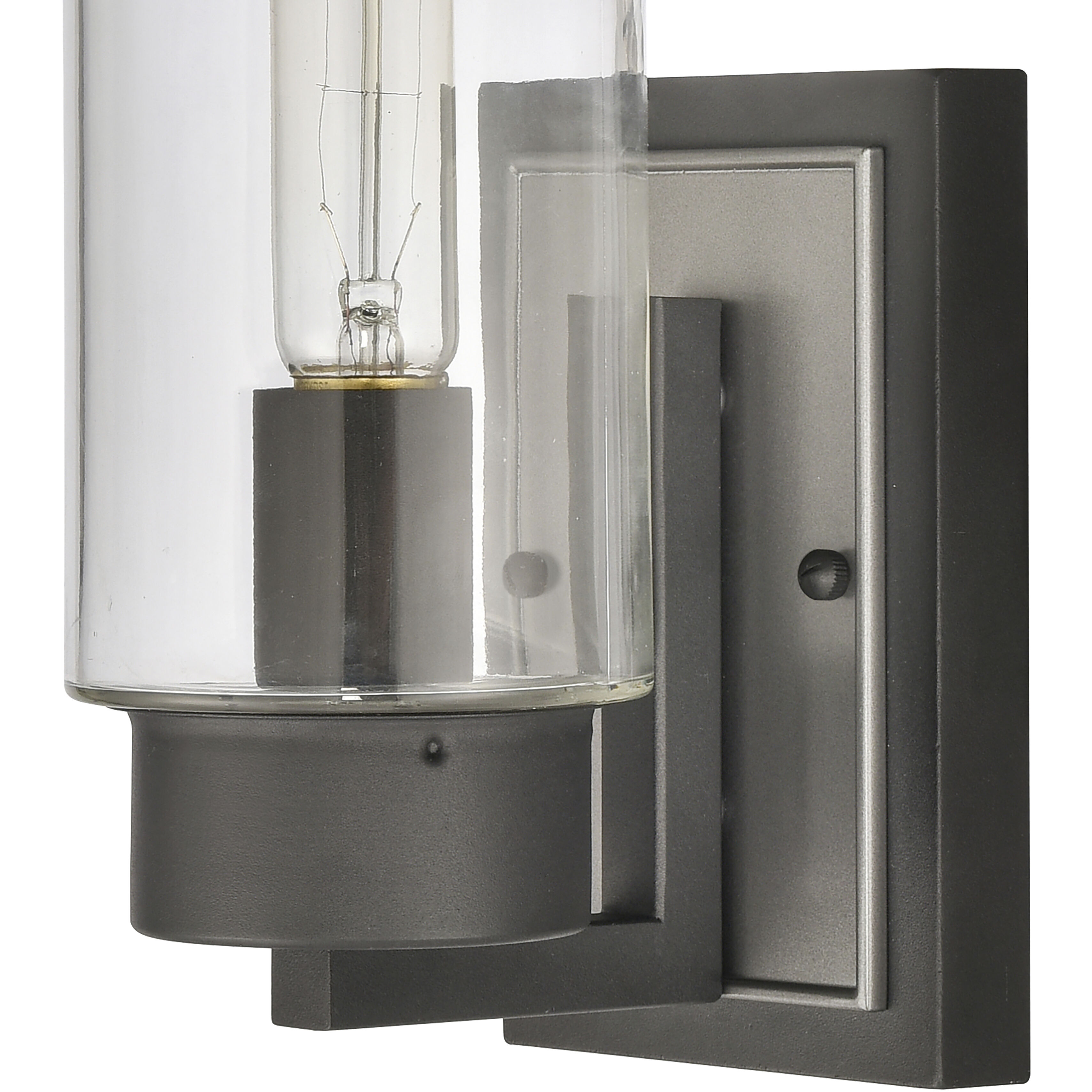 Garity 1 Light 13.5 inch Textured Black with Hematite Outdoor Wall Sconce