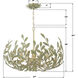 Broche 6 Light 27 inch Champagne Green Tea Chandelier Ceiling Light