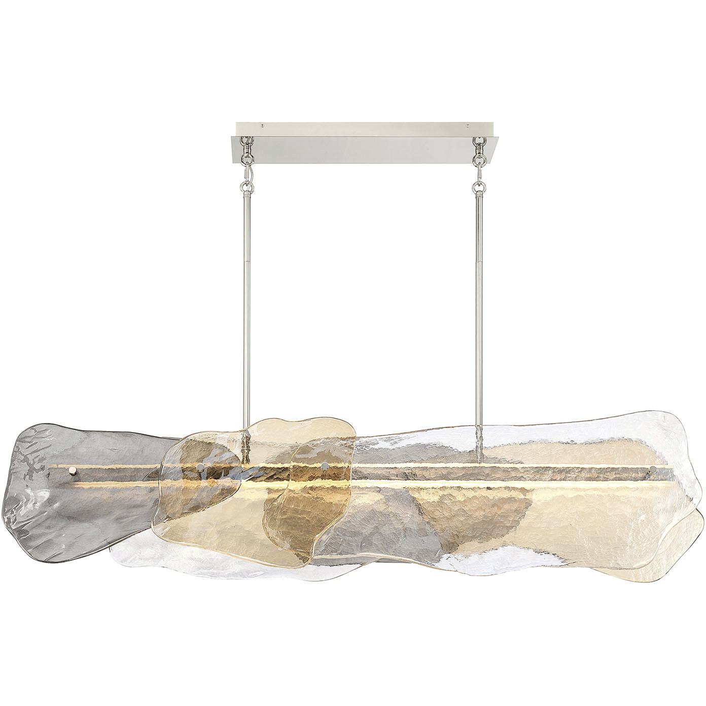 Grotto LED 58.25 inch Polished Nickel Linear Chandelier Ceiling Light