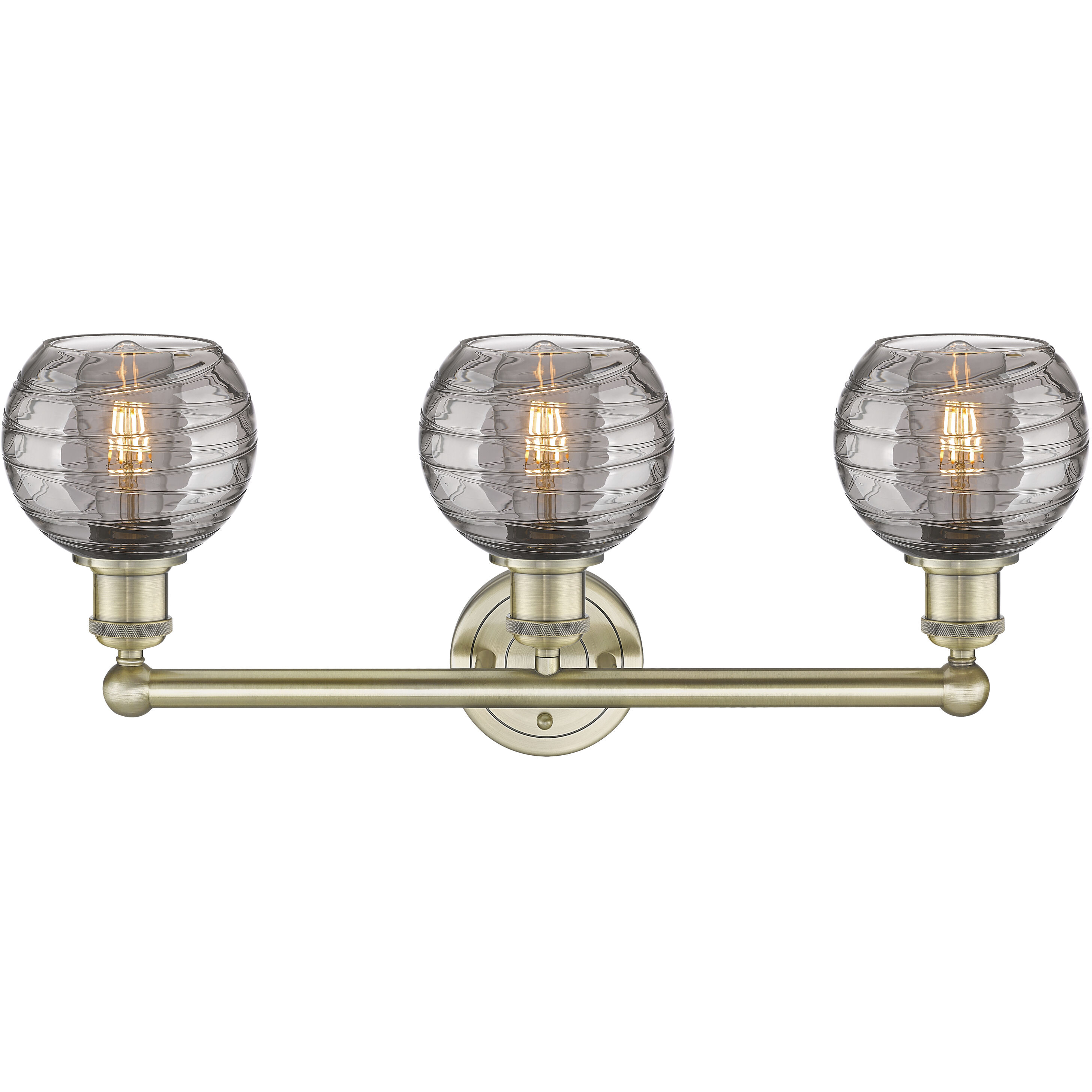Edison Athens Deco Swirl 3 Light 23.88 inch Antique Brass Bath Vanity Light Wall Light