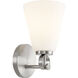 Fusion Collection - Bolzano Family 1 Light 6 inch Brushed Nickel and Opal Wall Sconce Wall Light, EVOLV