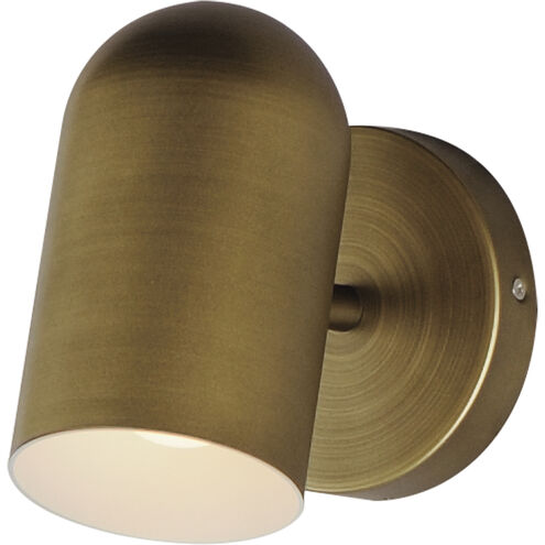 Spot Light LED 7 inch Natural Aged Brass Outdoor Wall Mount