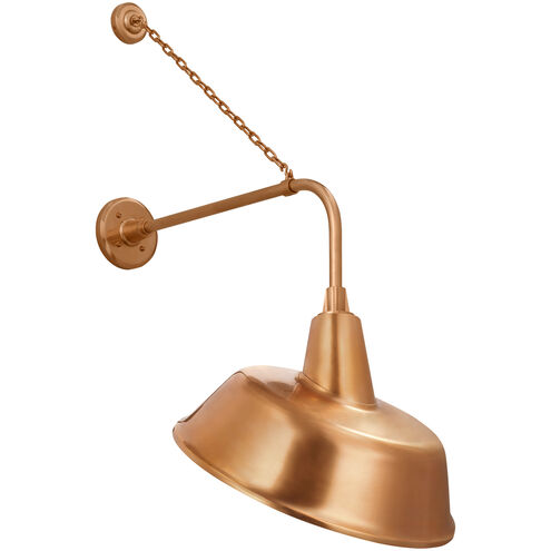 Thomas O'Brien Academy Barn Light LED 36.5 inch Soft Copper Anchored Rex Barn Light in 16" Soft Copper Tilted Bowers Shade