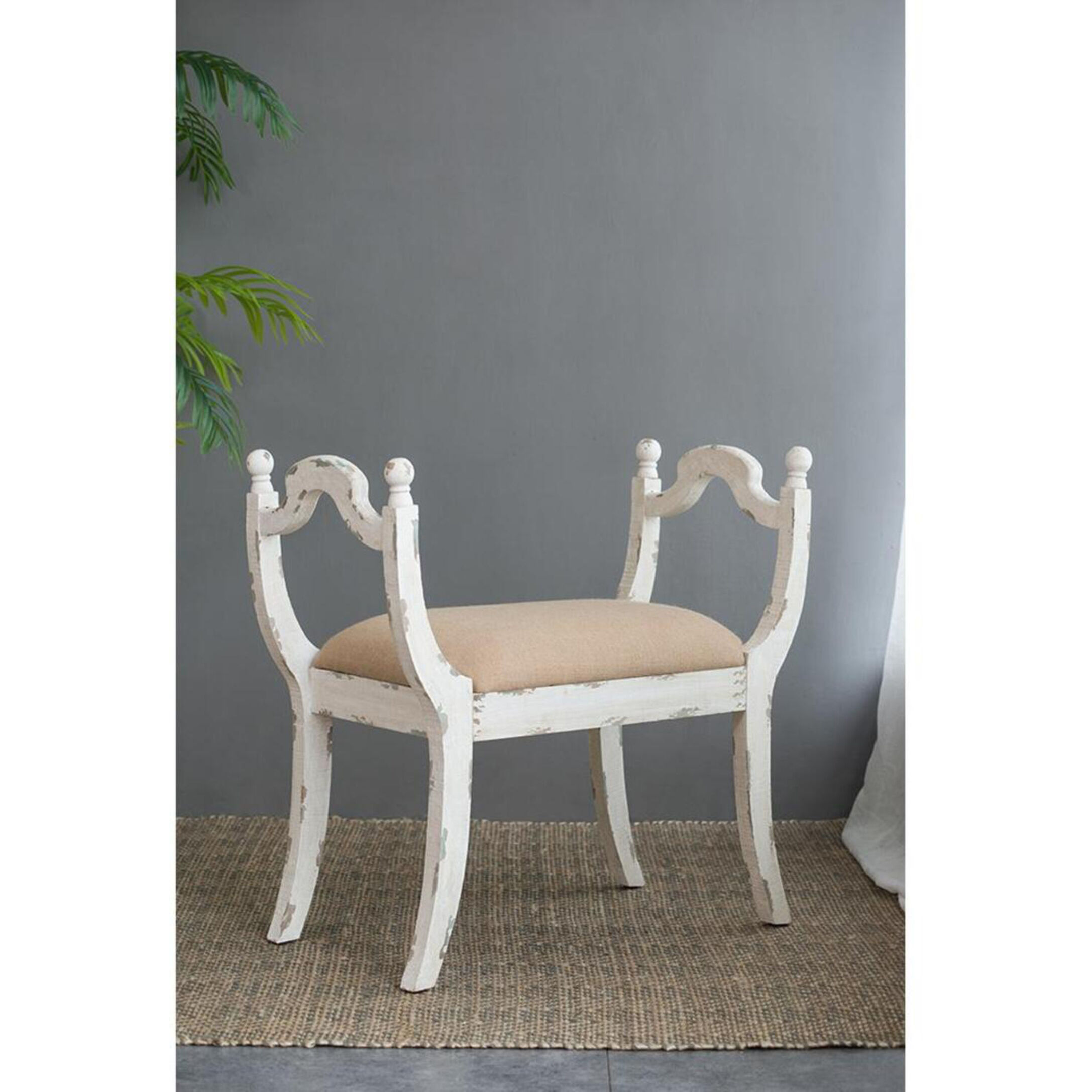 Anita White/Beige Bench
