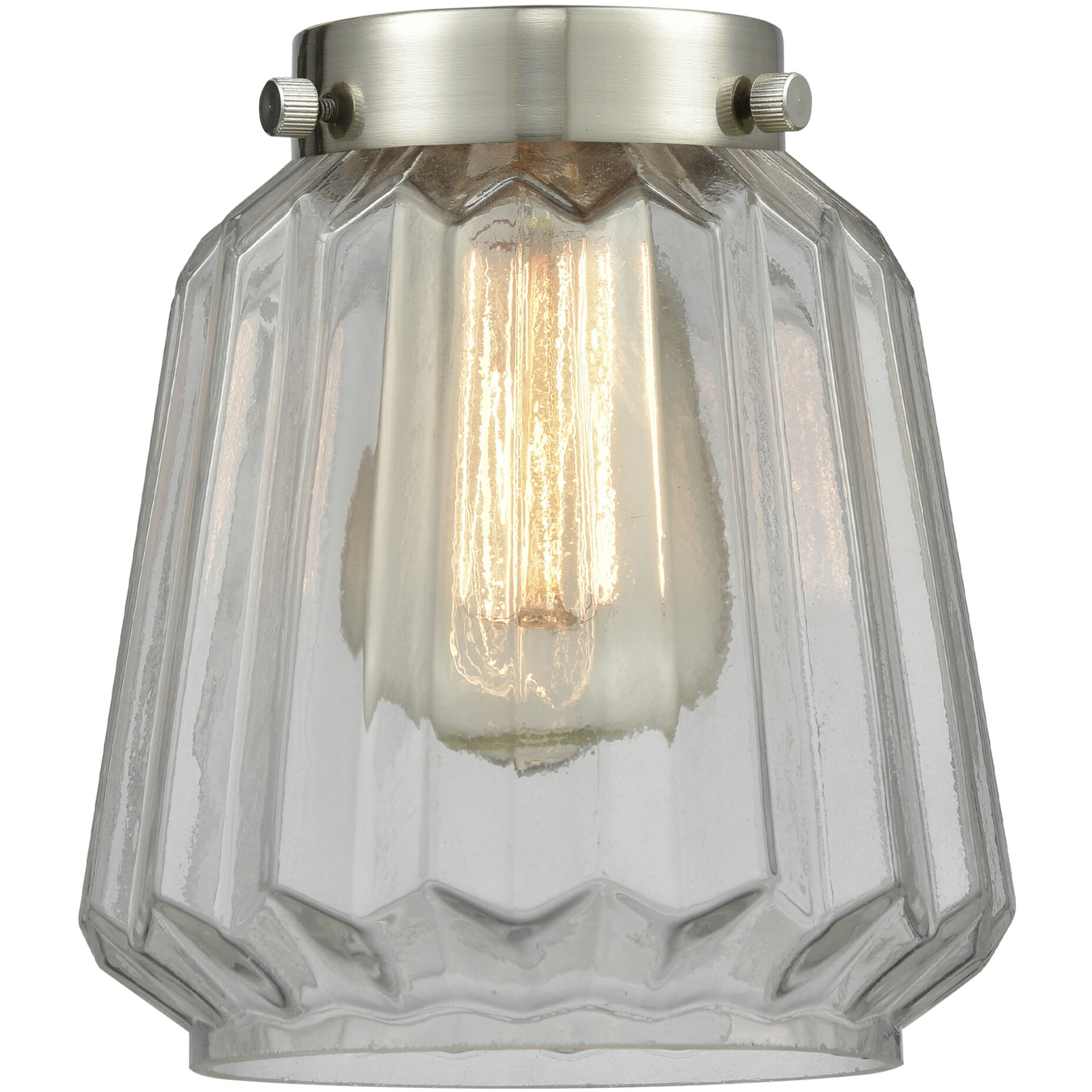 Franklin Restoration Chatham LED 6 inch Polished Nickel Mini Pendant Ceiling Light in Clear, Franklin Restoration