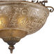 Restoration 3 Light 19 inch Antique Golden Bronze Semi Flush Mount Ceiling Light
