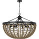 Lillington 6 Light 32 inch Burlap and Black Pendant Ceiling Light, Dome Style