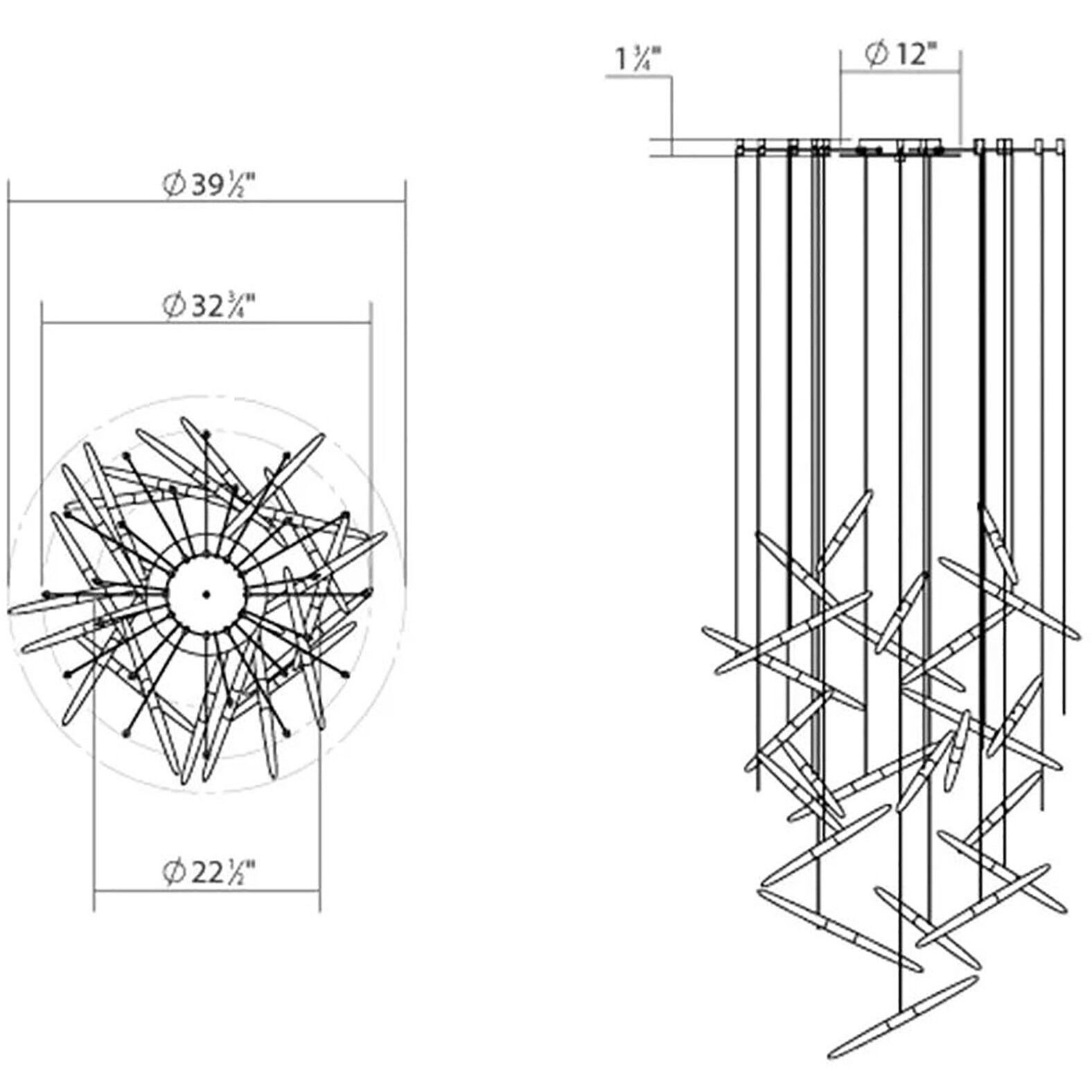 Ballet LED 48.5 inch Satin Black Chandelier Ceiling Light