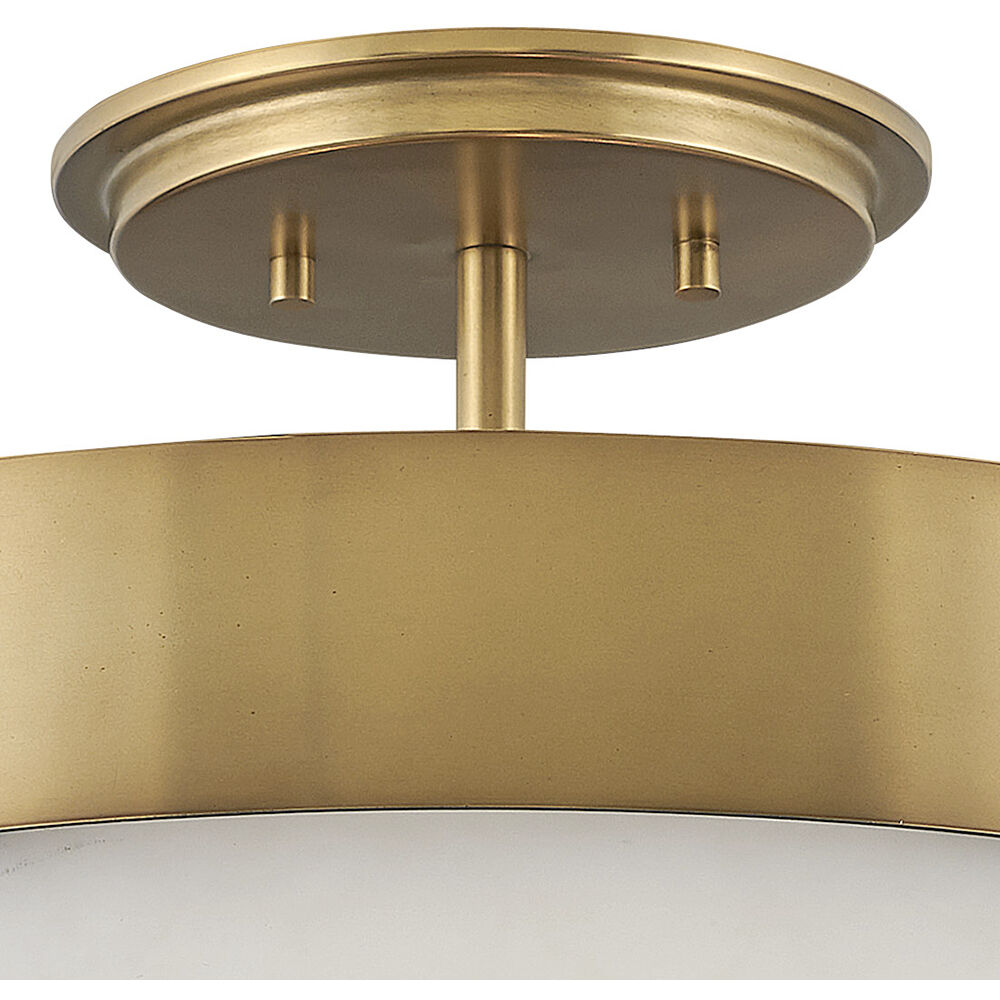 Lisa McDennon Echelon 3 Light 15.5 inch Heritage Brass Indoor Semi-Flush Mount Ceiling Light