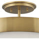 Lisa McDennon Echelon 3 Light 15.5 inch Heritage Brass Indoor Semi-Flush Mount Ceiling Light