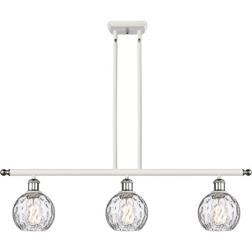 Ballston Athens Water Glass 3 Light 36 inch White and Polished Chrome Island Light Ceiling Light