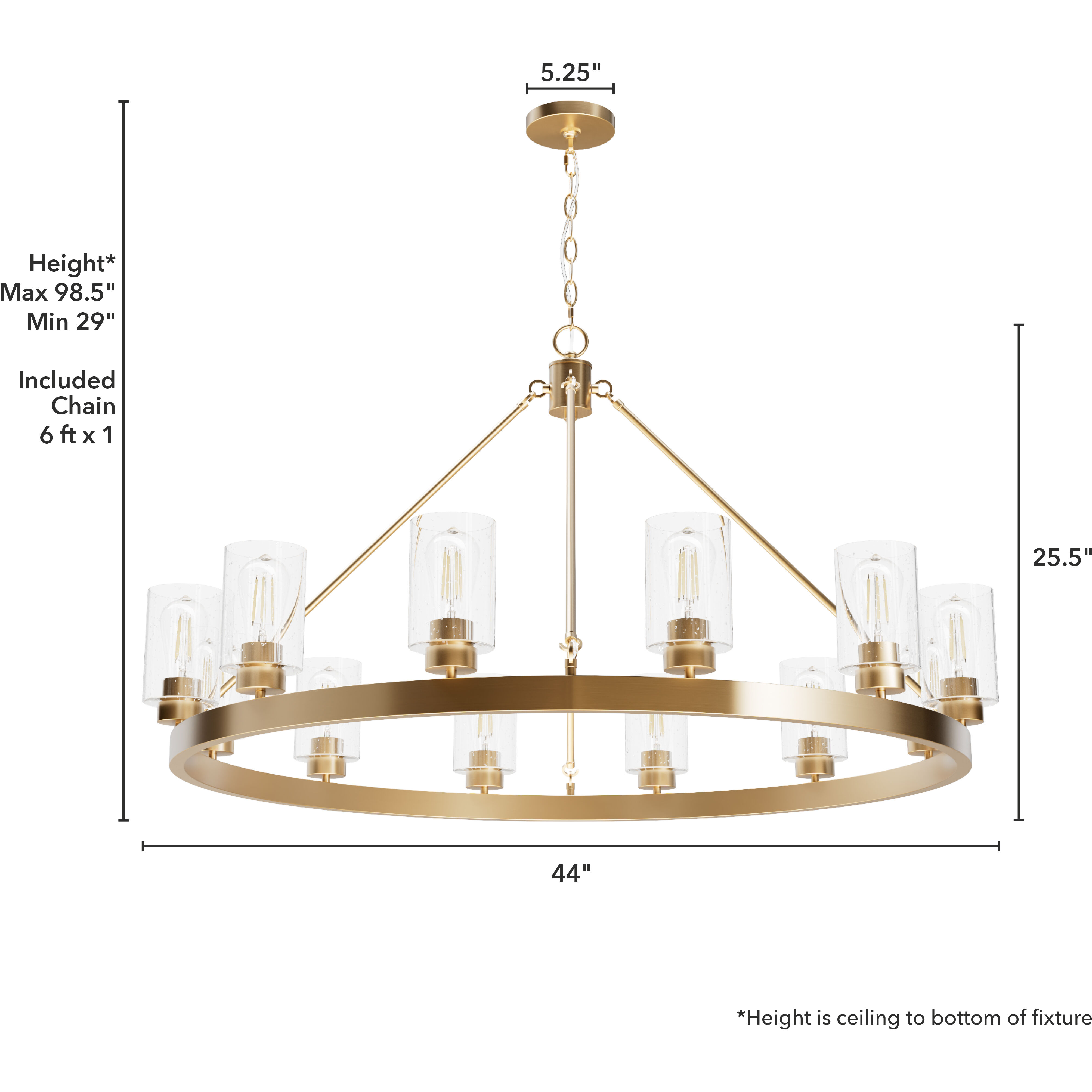 Hartland 12 Light 44 inch Alturas Gold Chandelier Ceiling Light, Extra Large